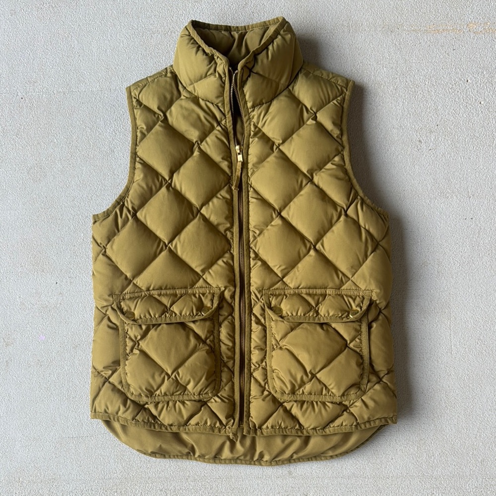 J. Crew Puffer Vest Olive Green Women’s Small